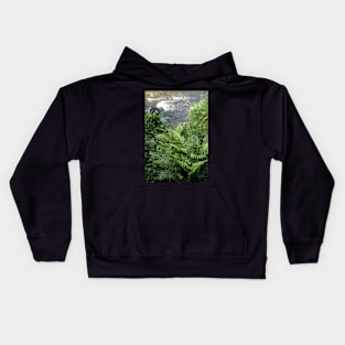 Ferns and rapids, Warburton, Victoria Kids Hoodie